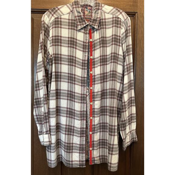 Johnny Was 3j Workshop Altivo Scarf Back Plaid Top Size S Silk - Picture 1 of 5